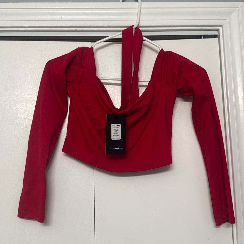 Red halter top